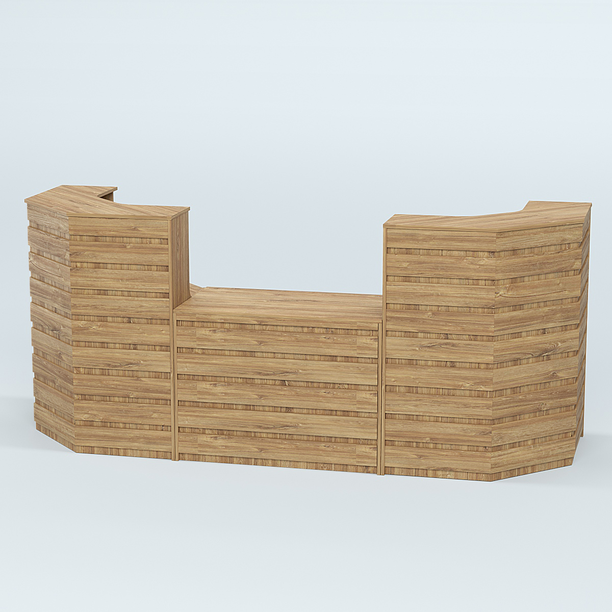 Ресепшен серии ПРАЙМ №7А со столом выдачи Дуб Канзас коричневый