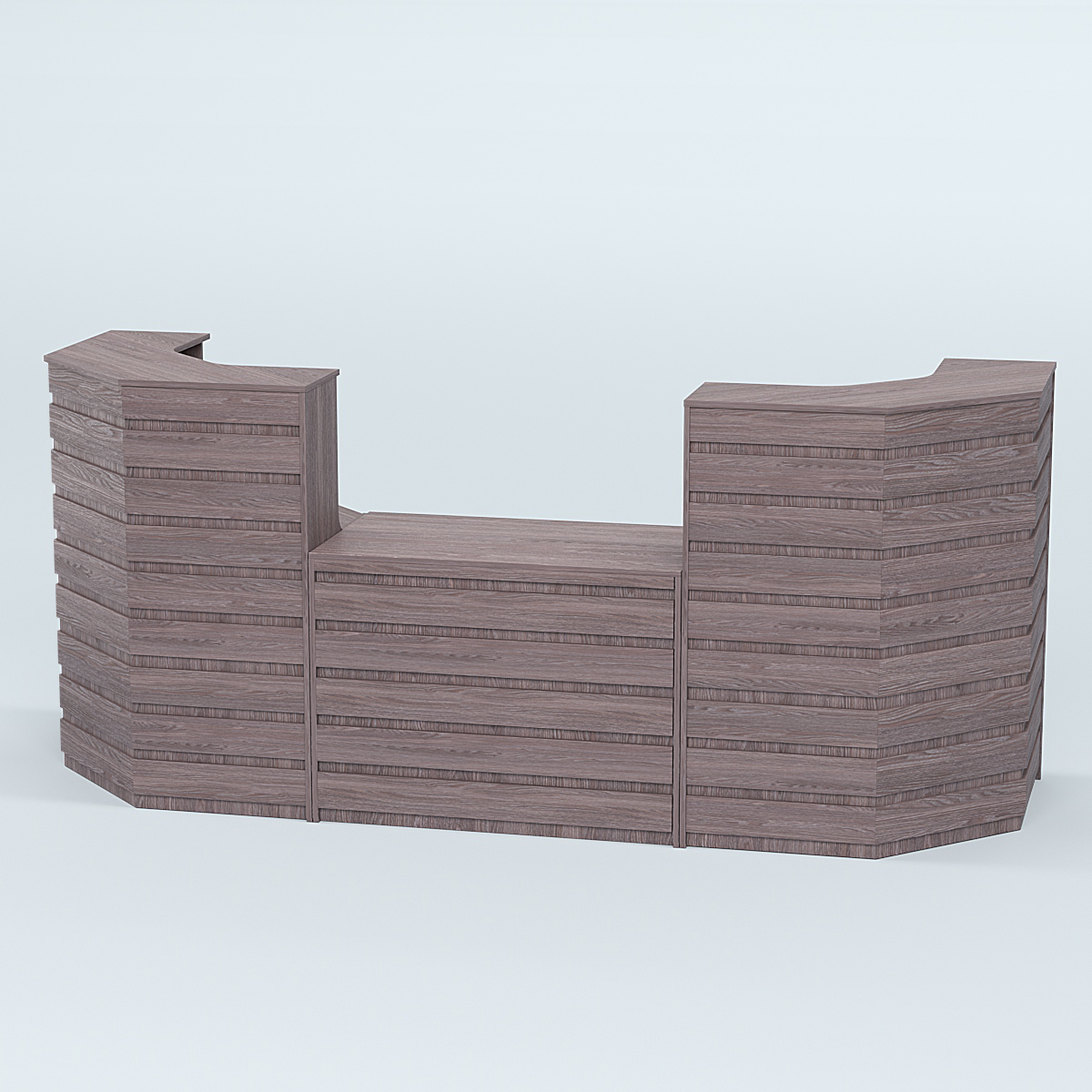 Ресепшен серии ПРАЙМ №7А со столом выдачи Ясень Анкор темный