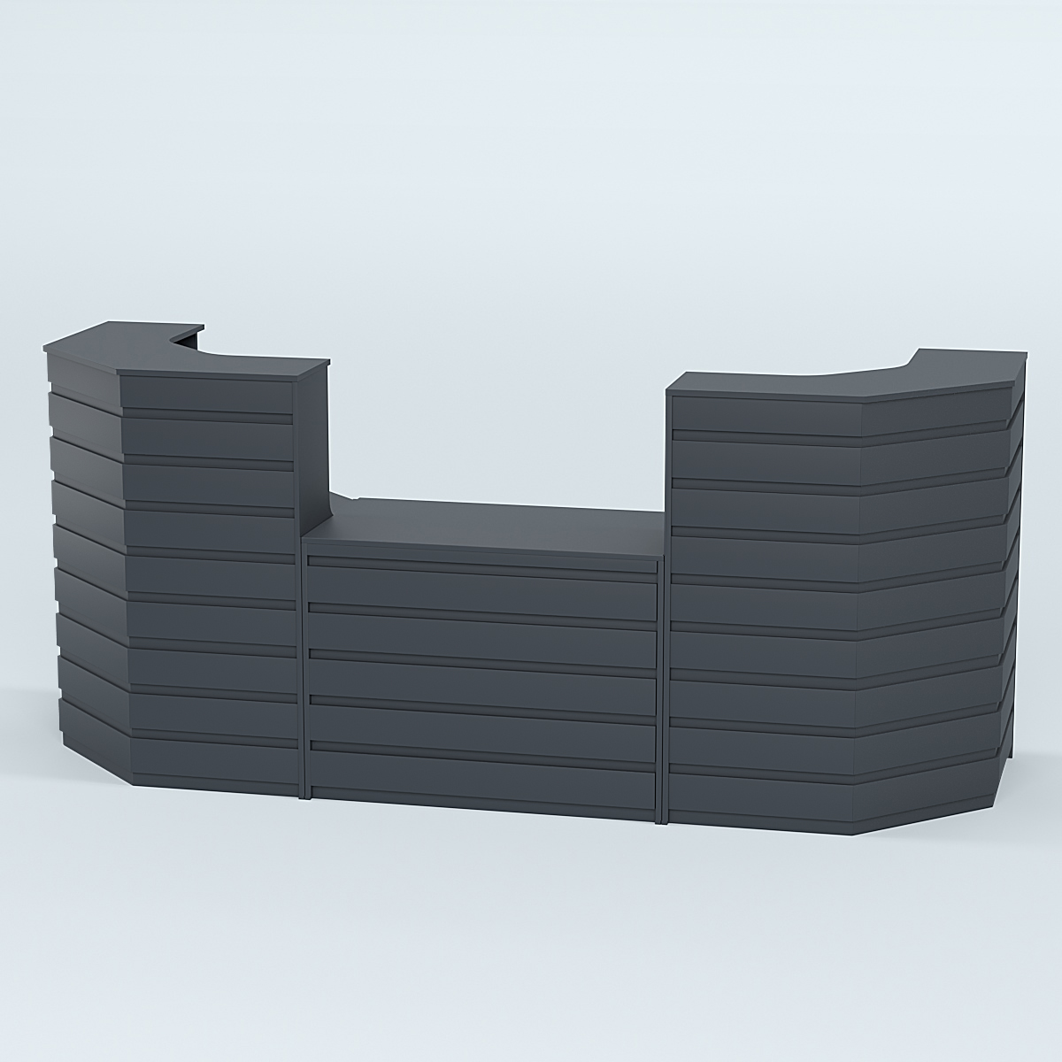 Ресепшен серии ПРАЙМ №7А со столом выдачи Антрацит