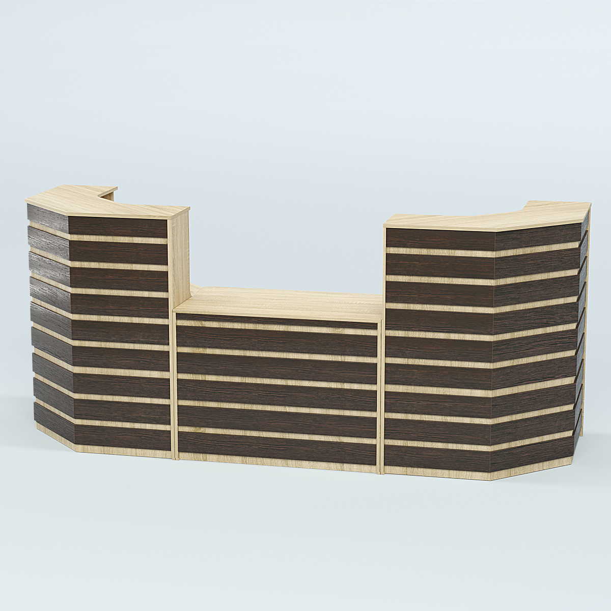 Ресепшен серии ПРАЙМ №7А со столом выдачи Дуб Сонома + Дуб Венге