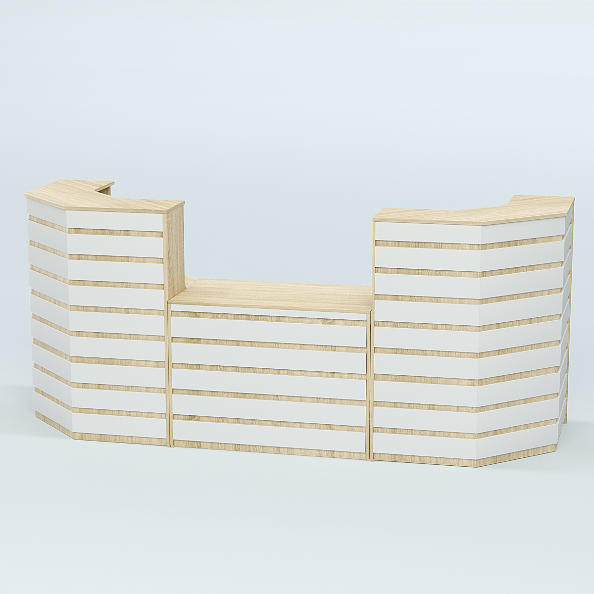 Ресепшен серии ПРАЙМ №7А со столом выдачи Дуб Сонома + Белый