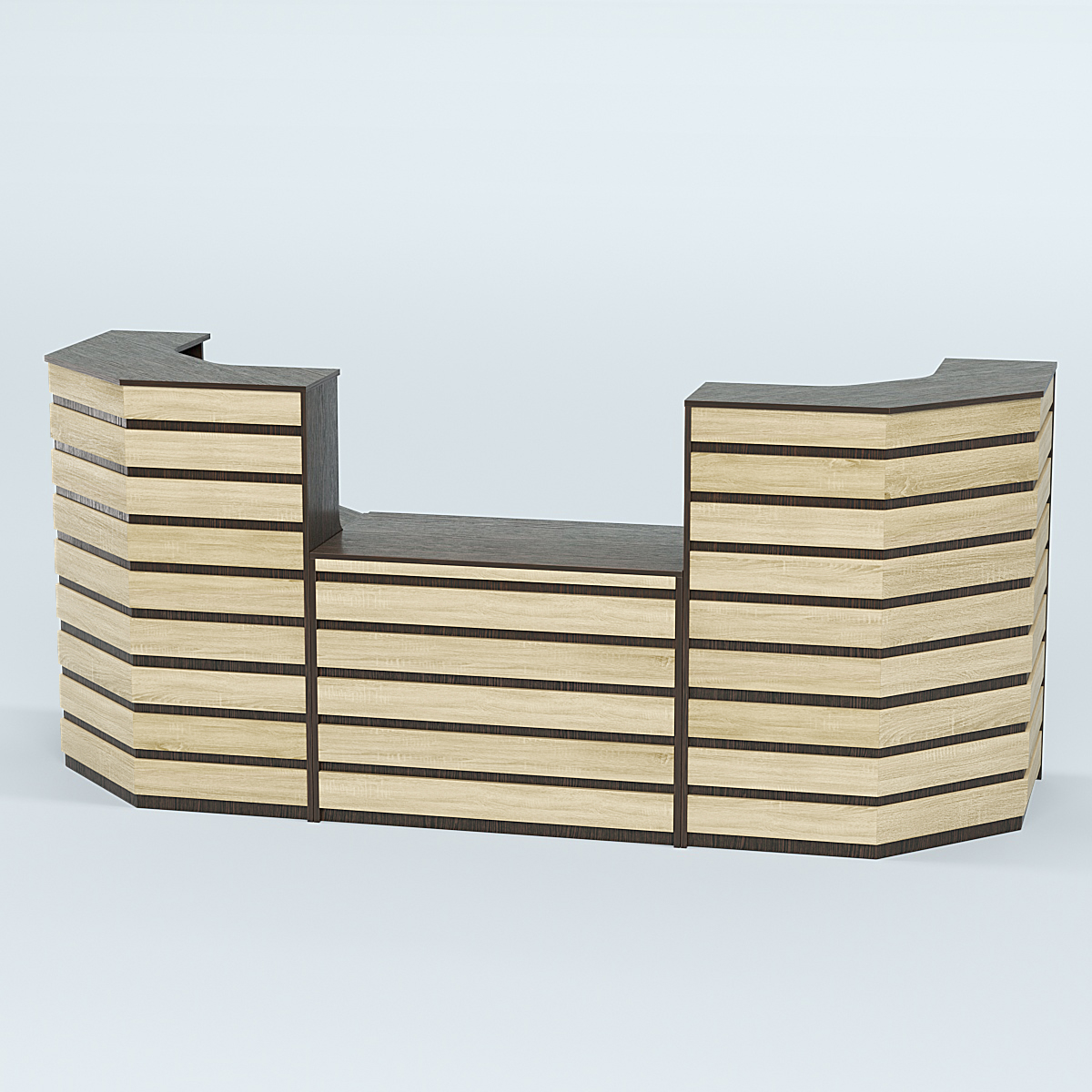 Ресепшен серии ПРАЙМ №7А со столом выдачи Дуб Венге + Дуб Сонома