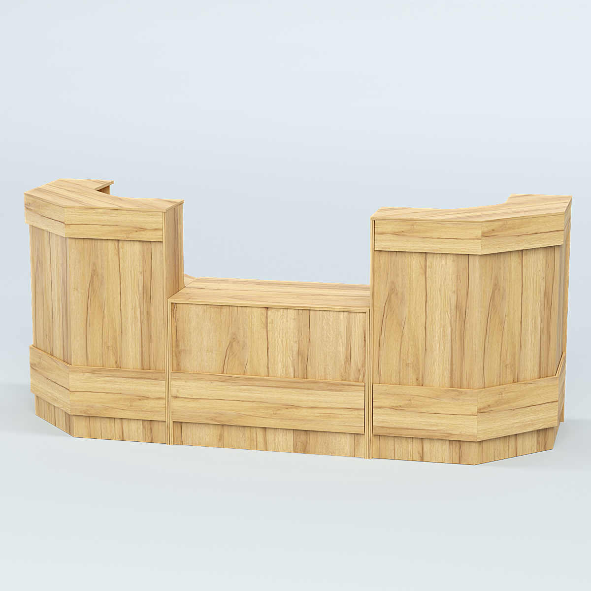 Ресепшен серии ПРАЙМ №7Б со столом выдачи Дуб Золотистый