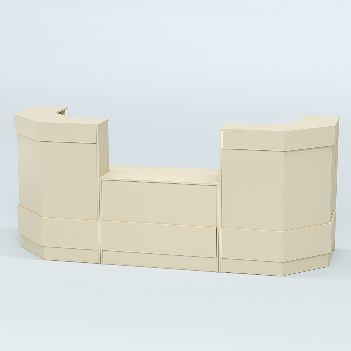 Ресепшен серии ПРАЙМ №7Б со столом выдачи Крем Вайс