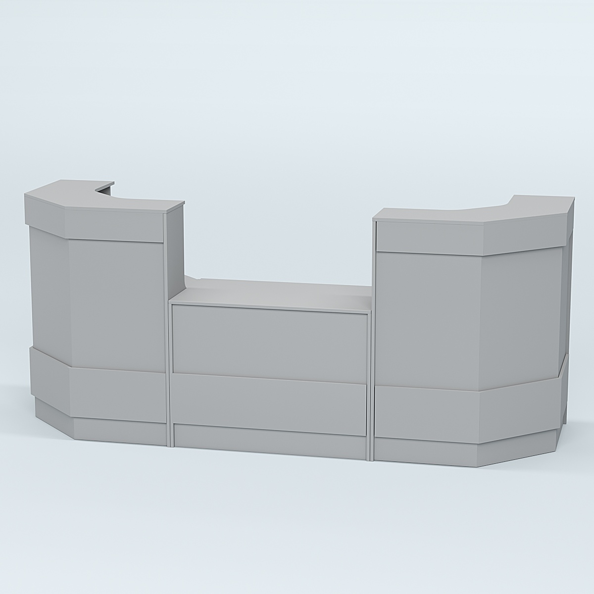 Ресепшен серии ПРАЙМ №7Б со столом выдачи Серый