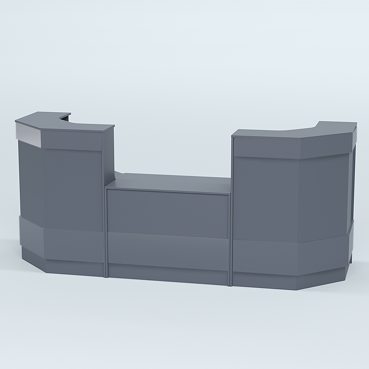 Ресепшен серии ПРАЙМ №7Б со столом выдачи Темно-Серый
