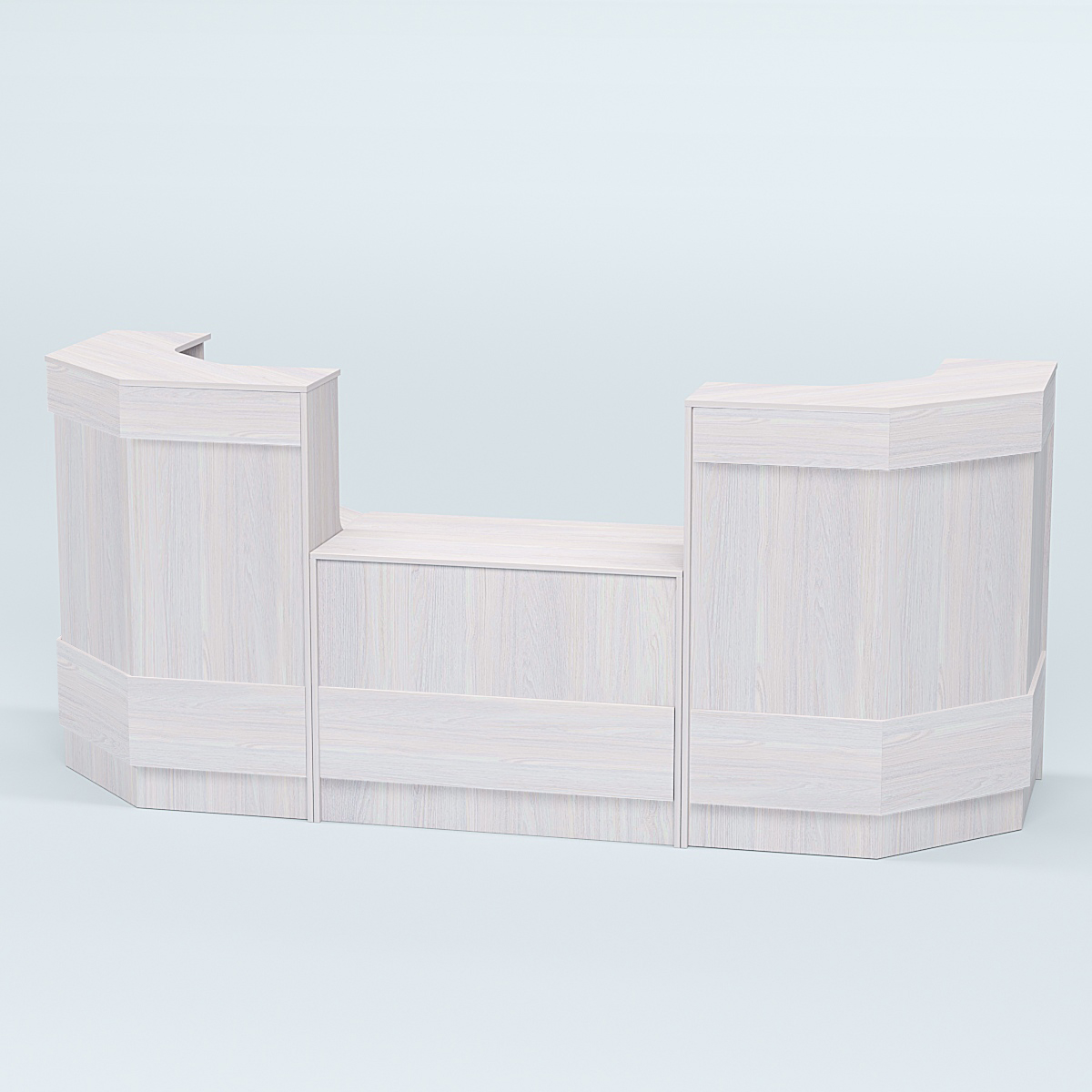 Ресепшен серии ПРАЙМ №7Б со столом выдачи Ясень Анкор светлый