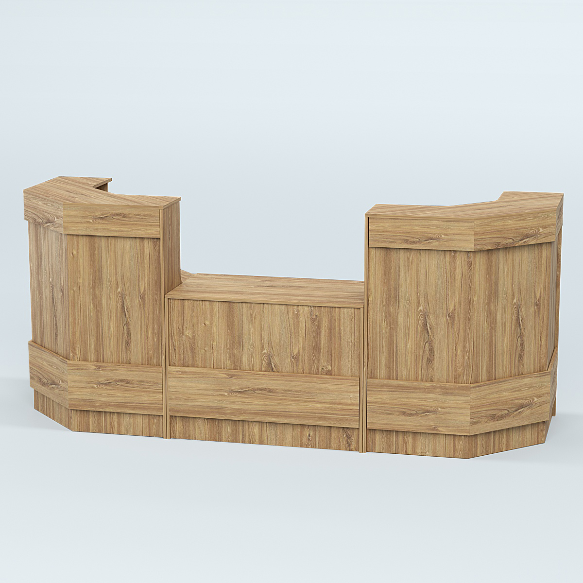 Ресепшен серии ПРАЙМ №7Б со столом выдачи Дуб Канзас коричневый