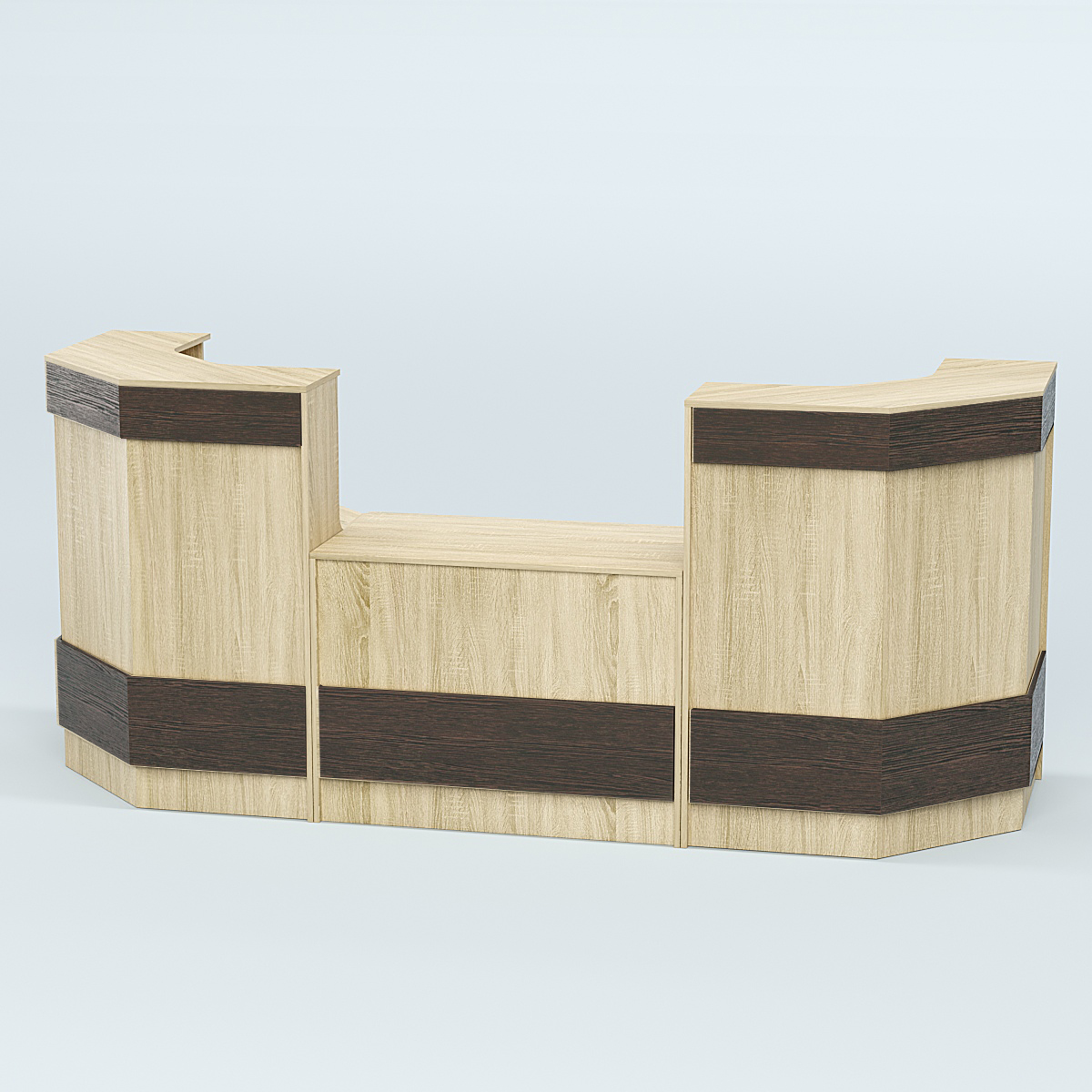 Ресепшен серии ПРАЙМ №7Б со столом выдачи Дуб Сонома + Дуб Венге