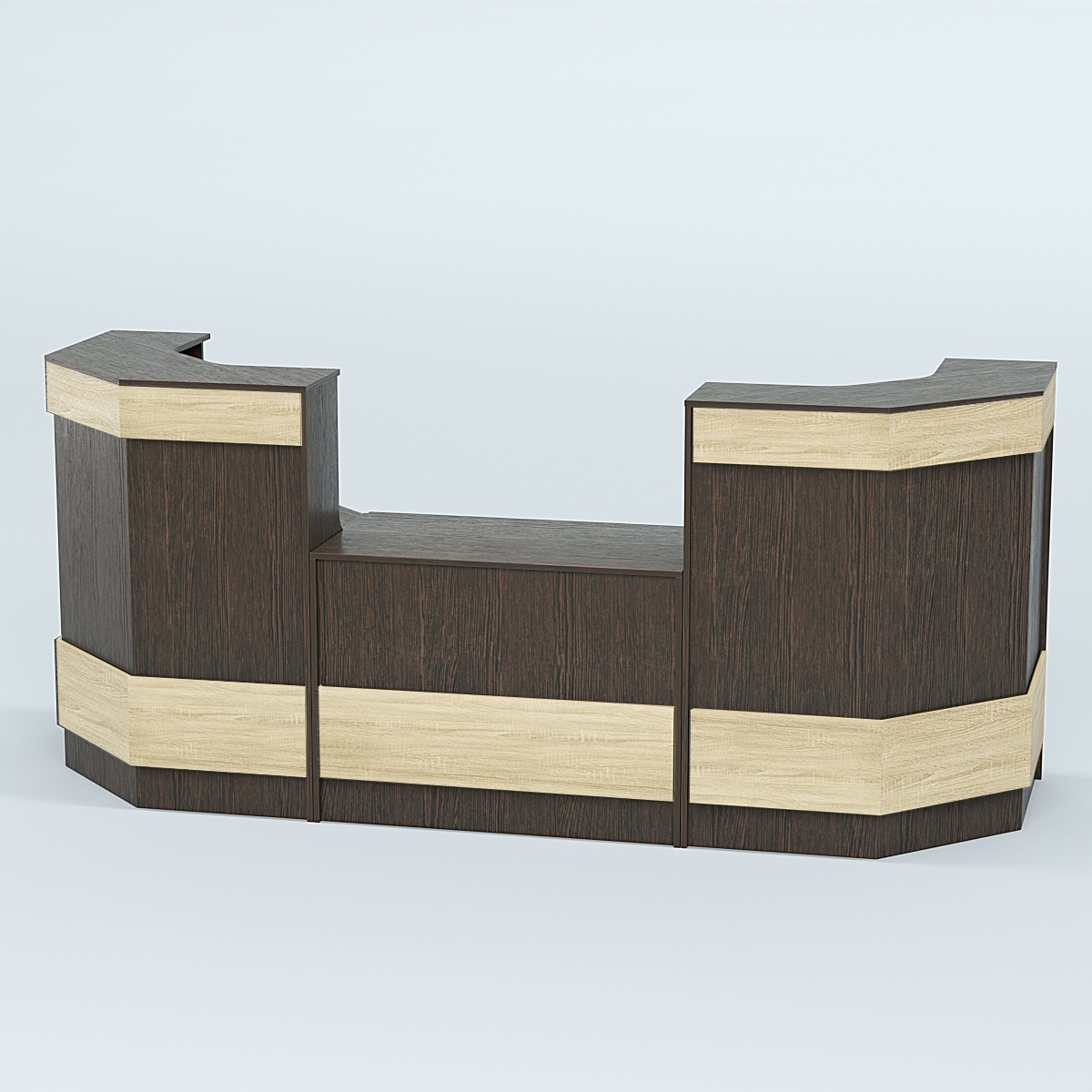 Ресепшен серии ПРАЙМ №7Б со столом выдачи Дуб Венге + Дуб Сонома