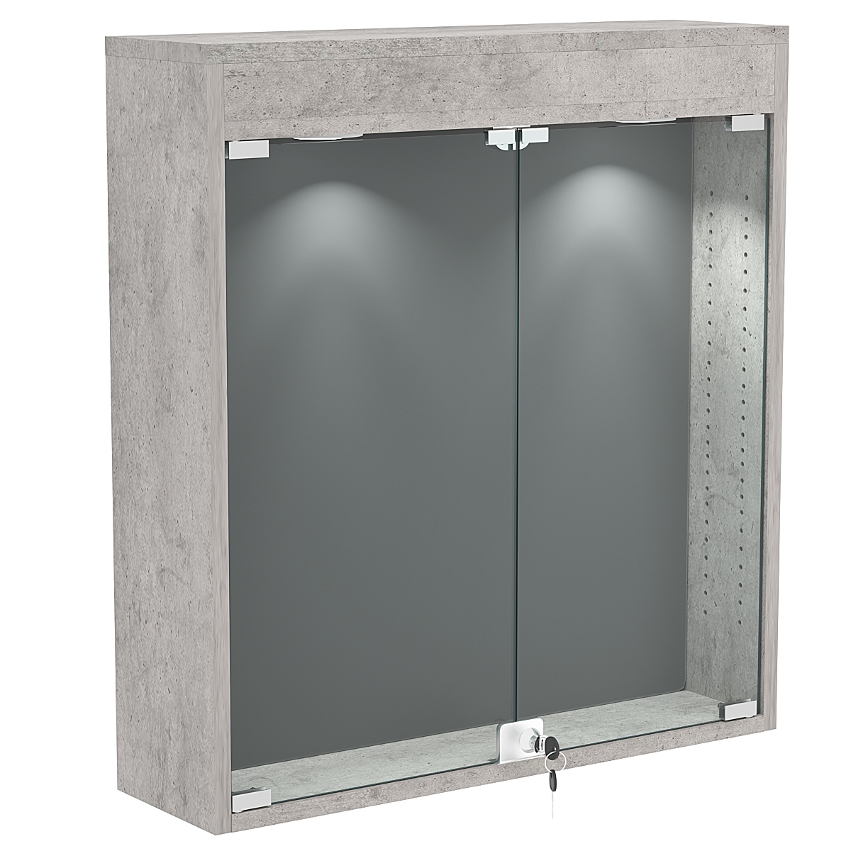 Витрина настенная БАРОН для медалей №1-3А  Бетон Чикаго + 16 Grey