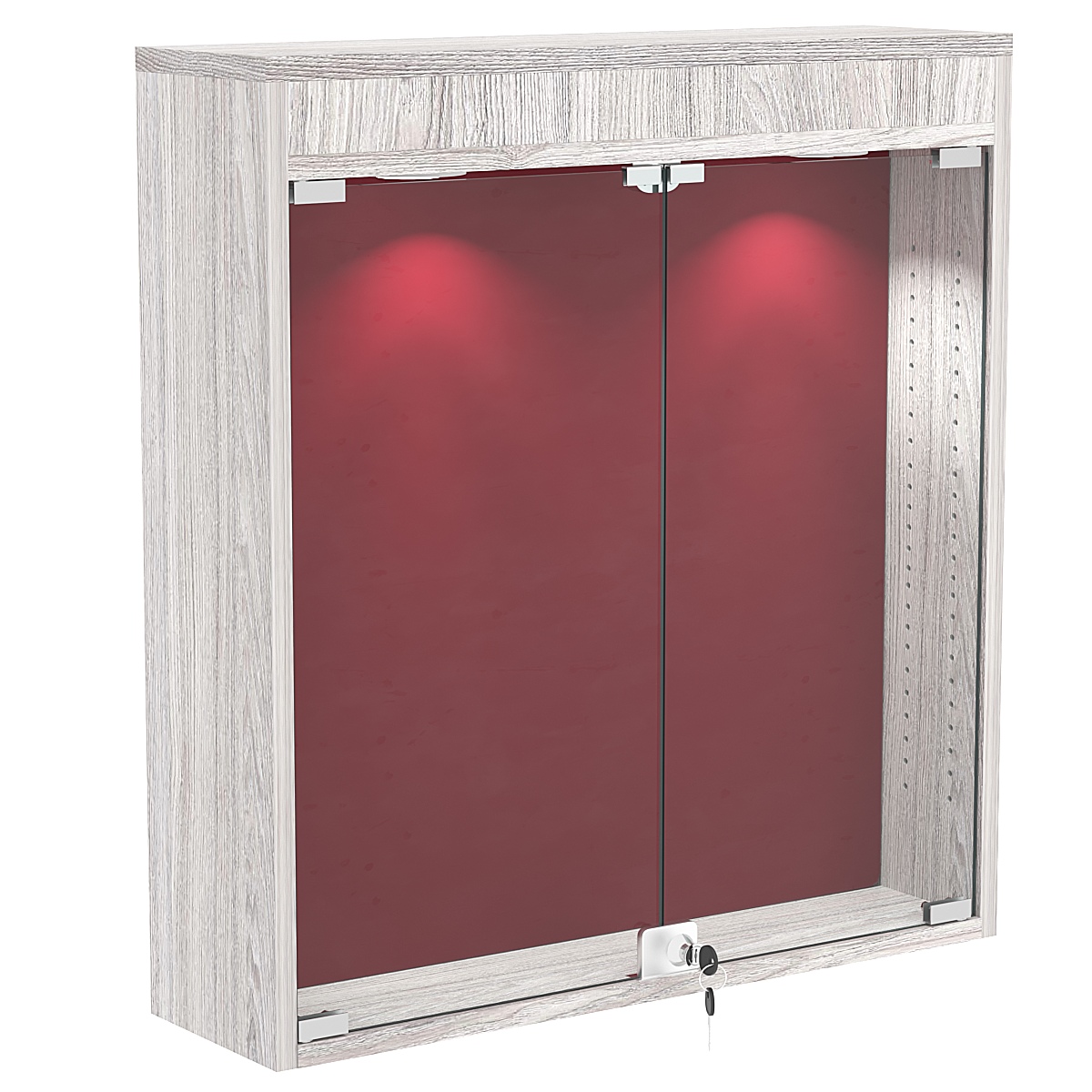 Витрина настенная БАРОН для медалей №1-3А  Ясень Анкор светлый + 07 Red