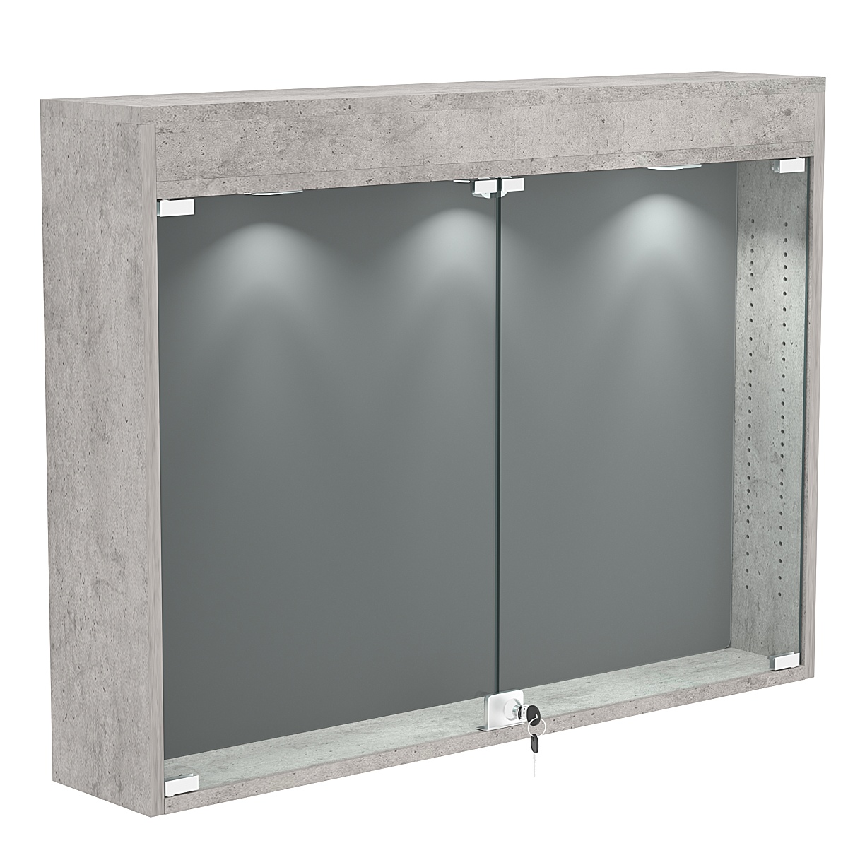 Витрина настенная БАРОН для медалей №3-3А Бетон Чикаго + 16 Grey