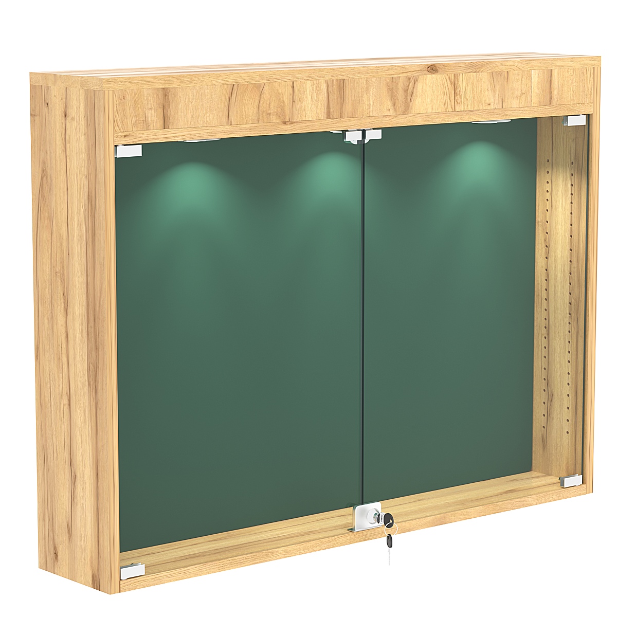 Витрина настенная БАРОН для медалей №3-3А Дуб Золотистый + 10 Green