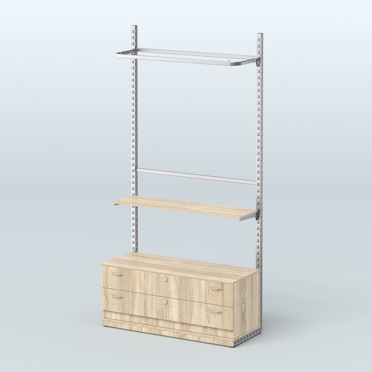 Система ЭЛЕГАНТ №5 без ДСП с тумбой T12 (1200 мм) Дуб сонома
