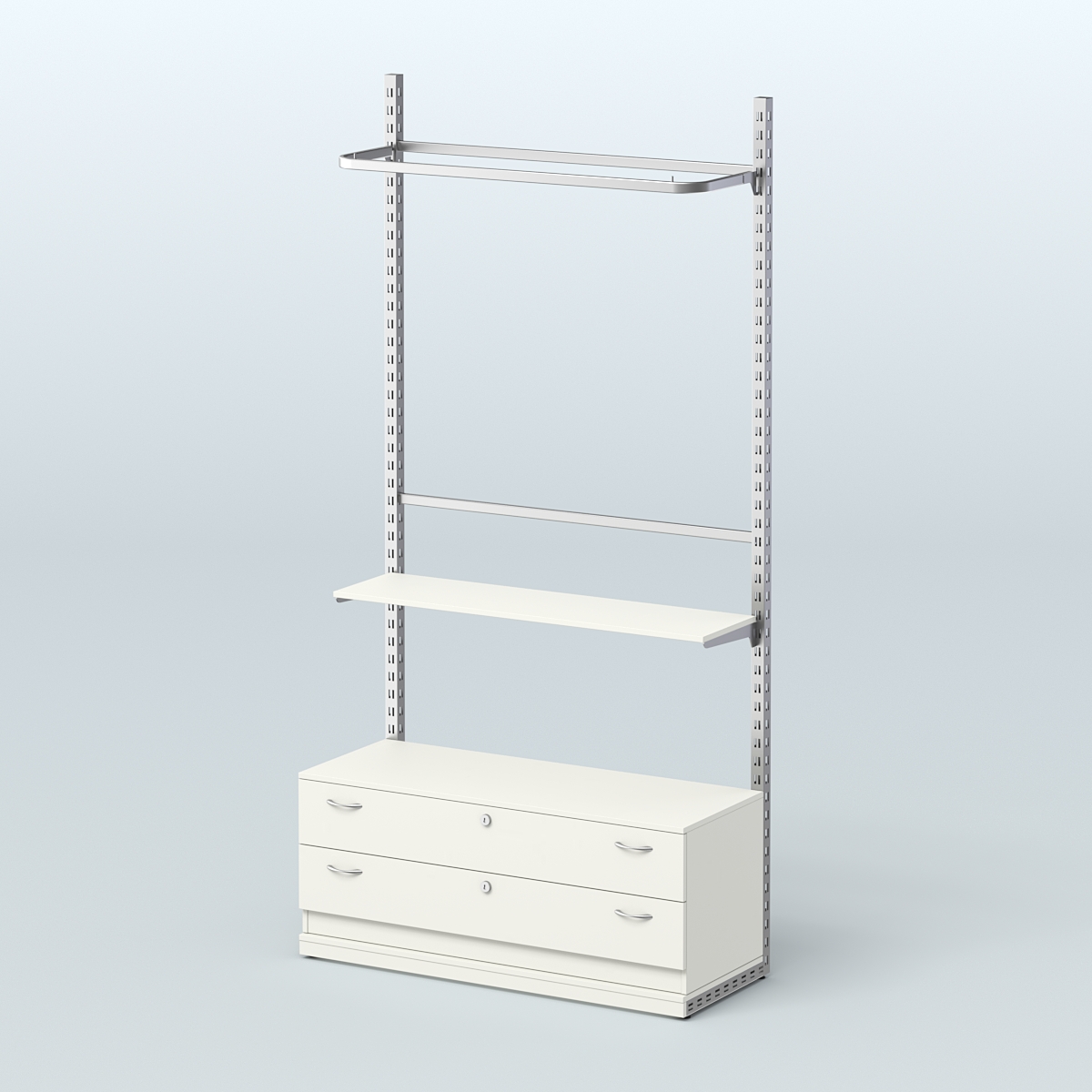 Система ЭЛЕГАНТ №5 без ДСП с тумбой T12 (1200 мм) Белый