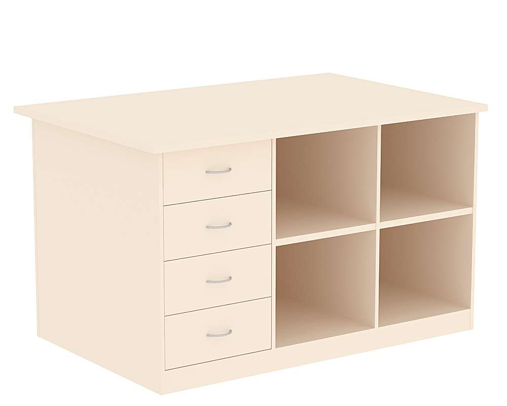 Стол для тканей №1-Л (левосторонний) Крем Вайс