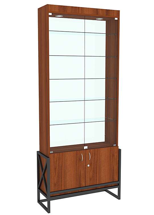 Витрина Лофт-Эконом №300-2-5п Орех