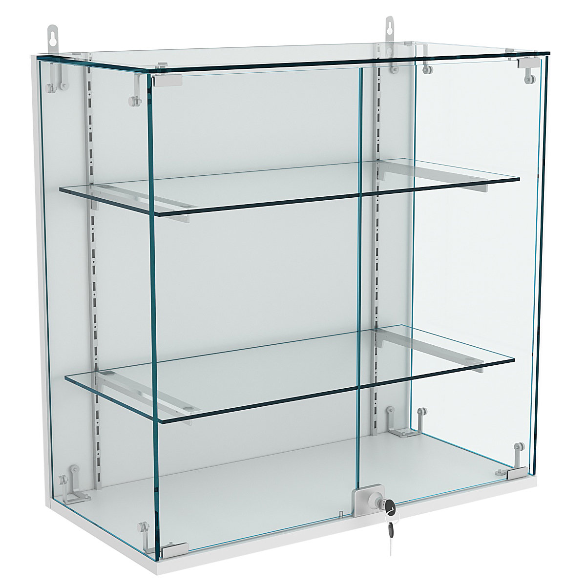 Витрина настенная НЕО №1-1 с двумя полками Серый