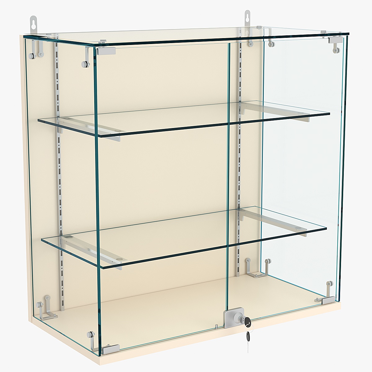 Витрина настенная НЕО №1-1 с двумя полками Крем Вайс