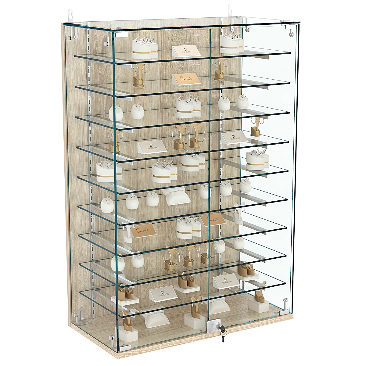 Витрина настенная НЕО №2-2 с девятью полками Дуб сонома