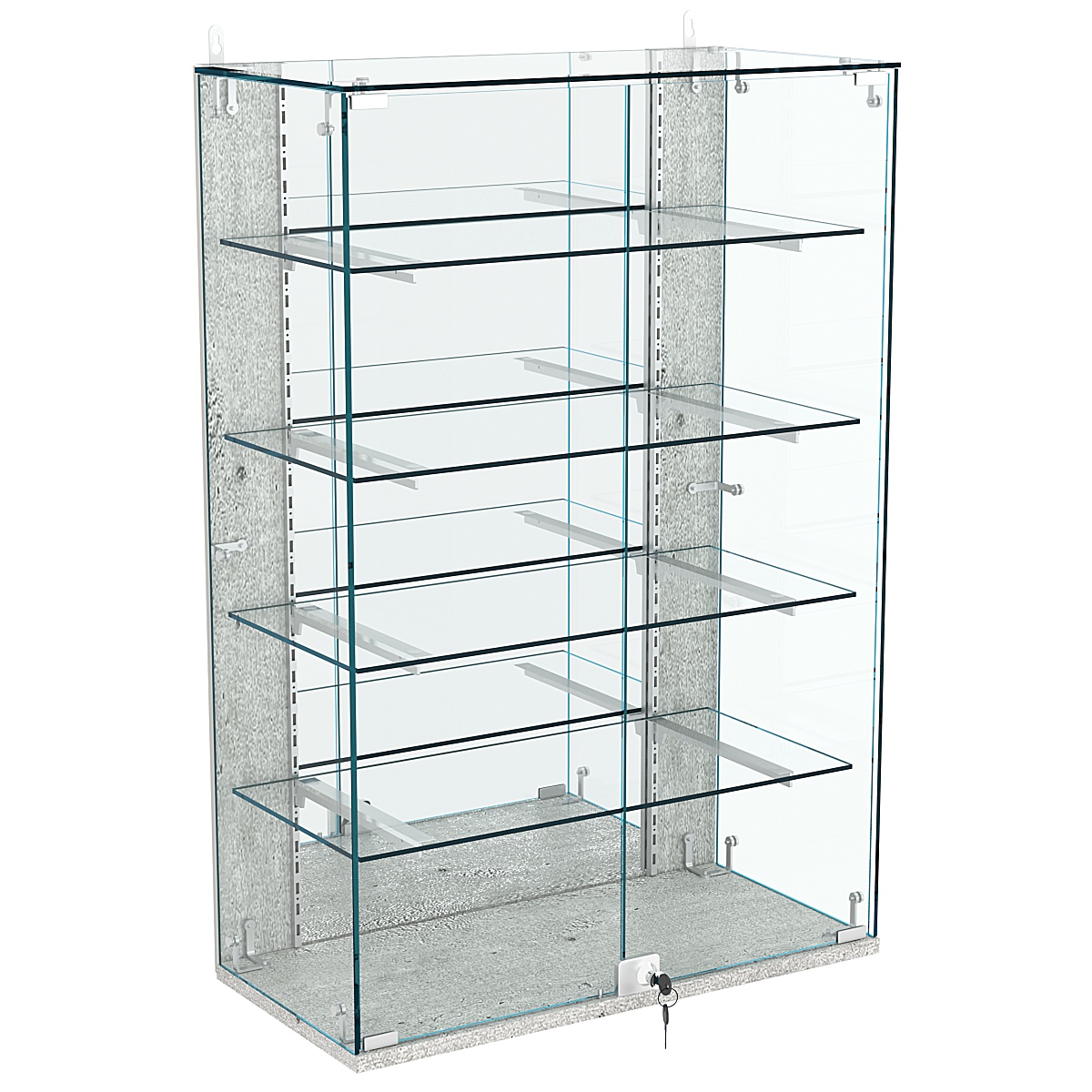 Витрина настенная НЕО №2-3 с зеркалом и четырьмя полками Метрополитан Грей