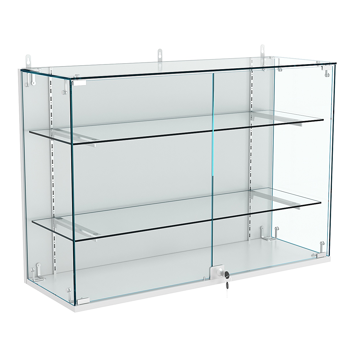 Витрина настенная НЕО №3-1 с двумя полками Серый