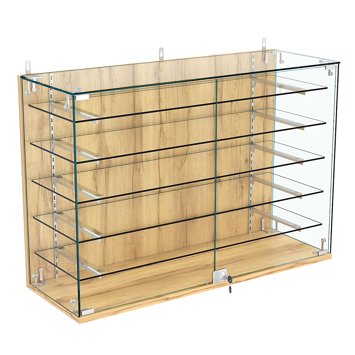 Витрина настенная НЕО №3-2 с пятью полками Дуб Золотистый