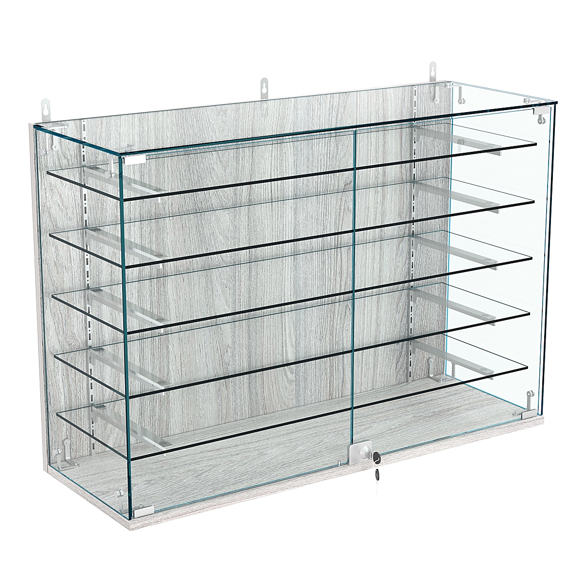 Витрина настенная НЕО №3-2 с пятью полками Ясень Анкор светлый - U31104