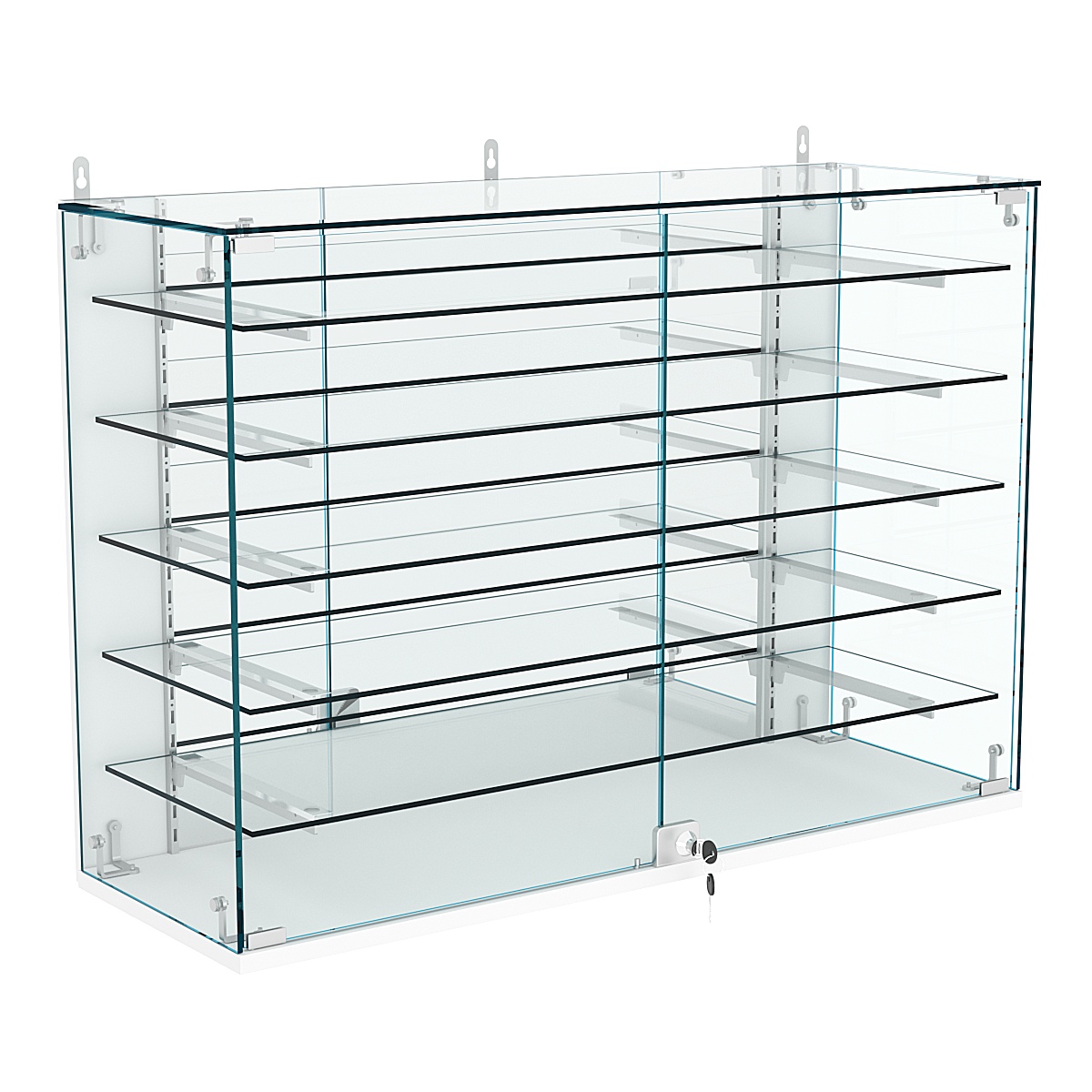 Витрина настенная НЕО №3-4 с зеркалом и пятью полками Белый