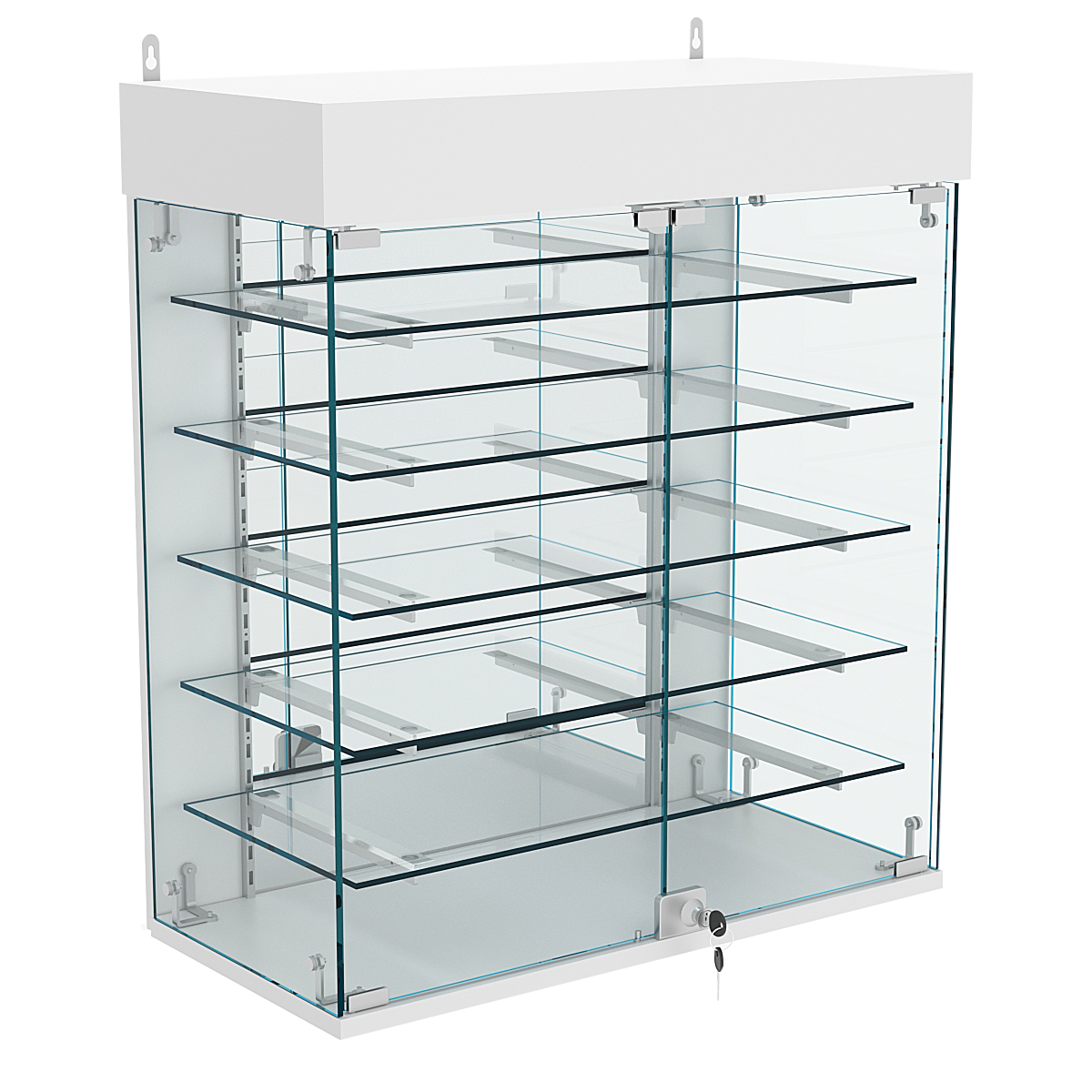 Витрина настенная НЕО №1А-4 с пятью полками и зеркалом Серый