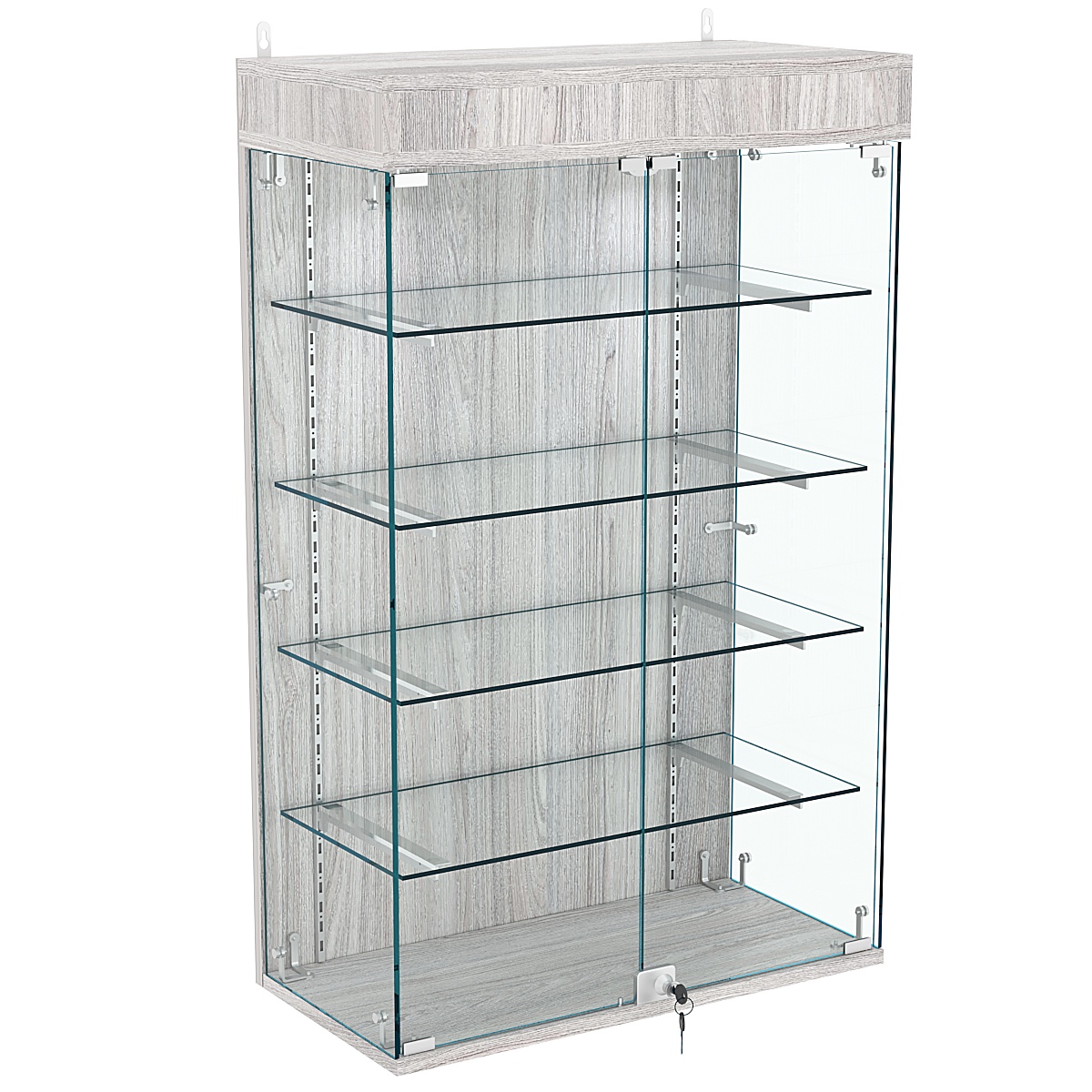 Витрина настенная НЕО №2А-1 с четырьмя полками Ясень Анкор светлый - U31104