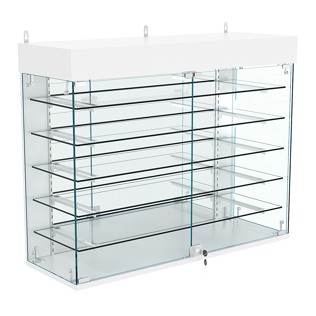 Витрина настенная НЕО №3А-4 с пятью полками и зеркалом Серый