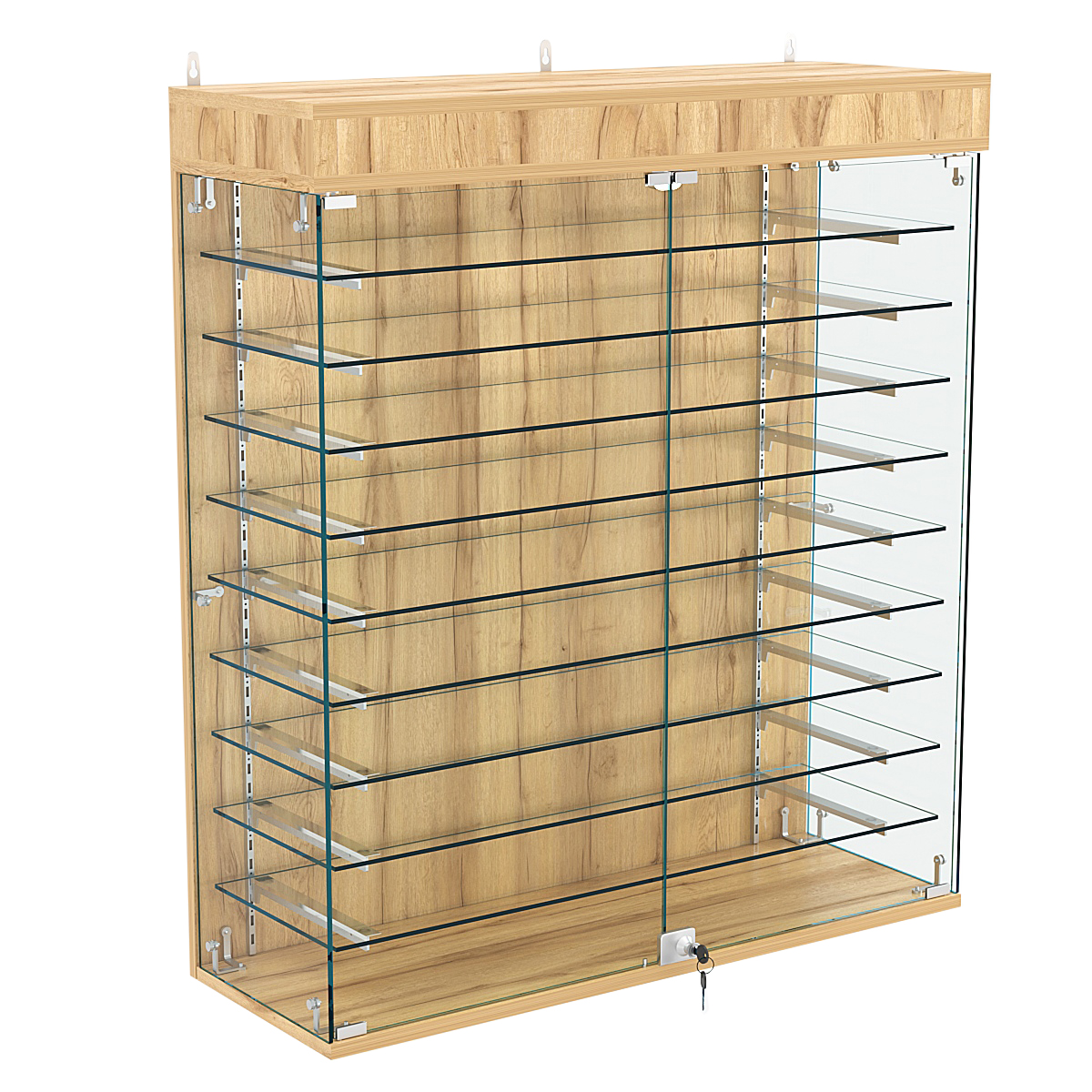 Витрина настенная НЕО №4А-2 с девятью полками Дуб Золотистый