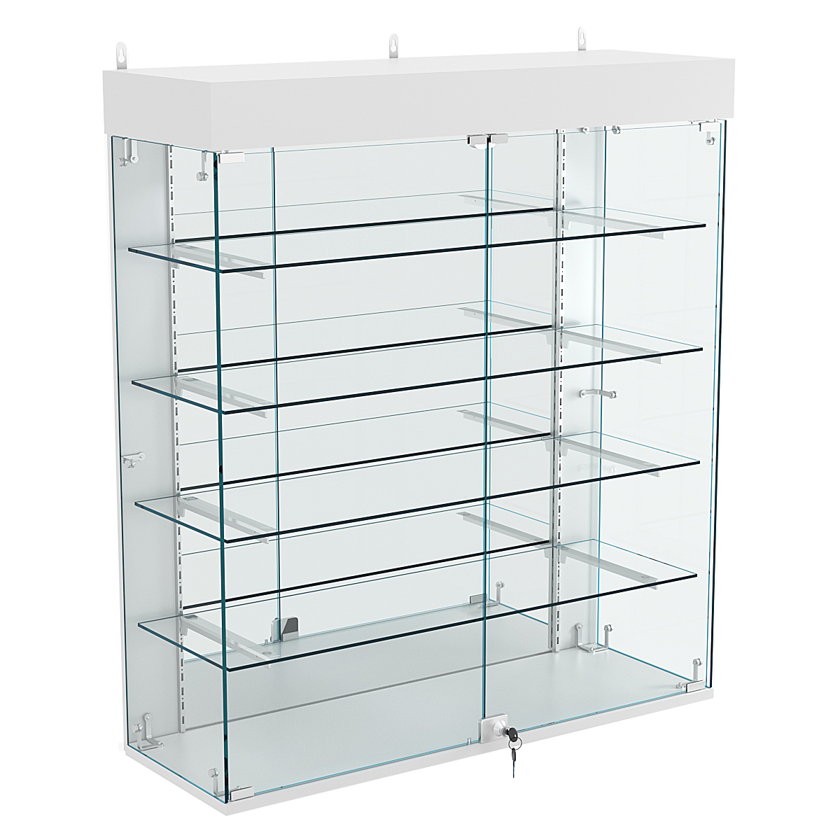 Витрина настенная НЕО №4А-3 с четырьмя полками и зеркалом  Серый