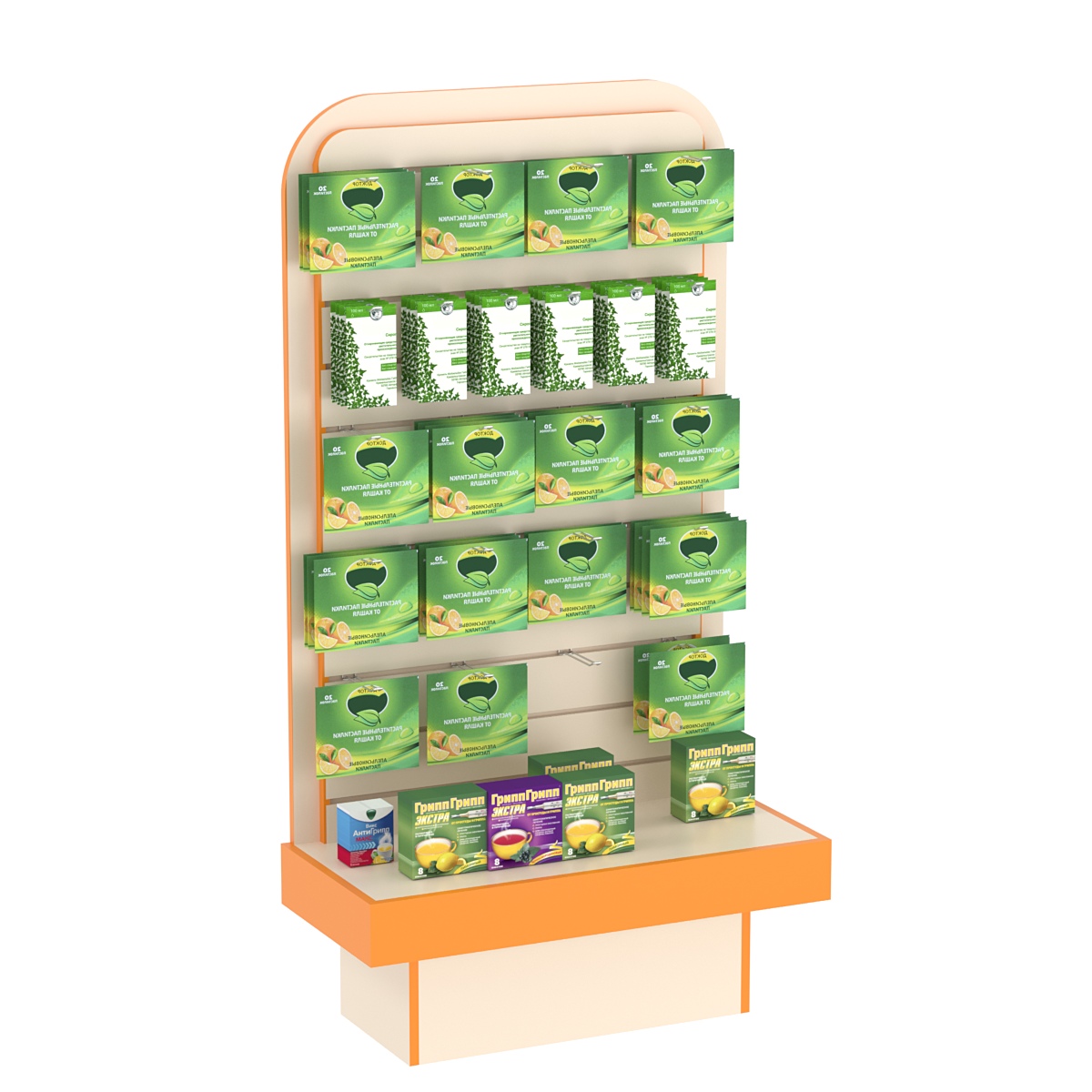 Модуль №3 островной системы ФАРМА Крем Вайс + Оранжевый