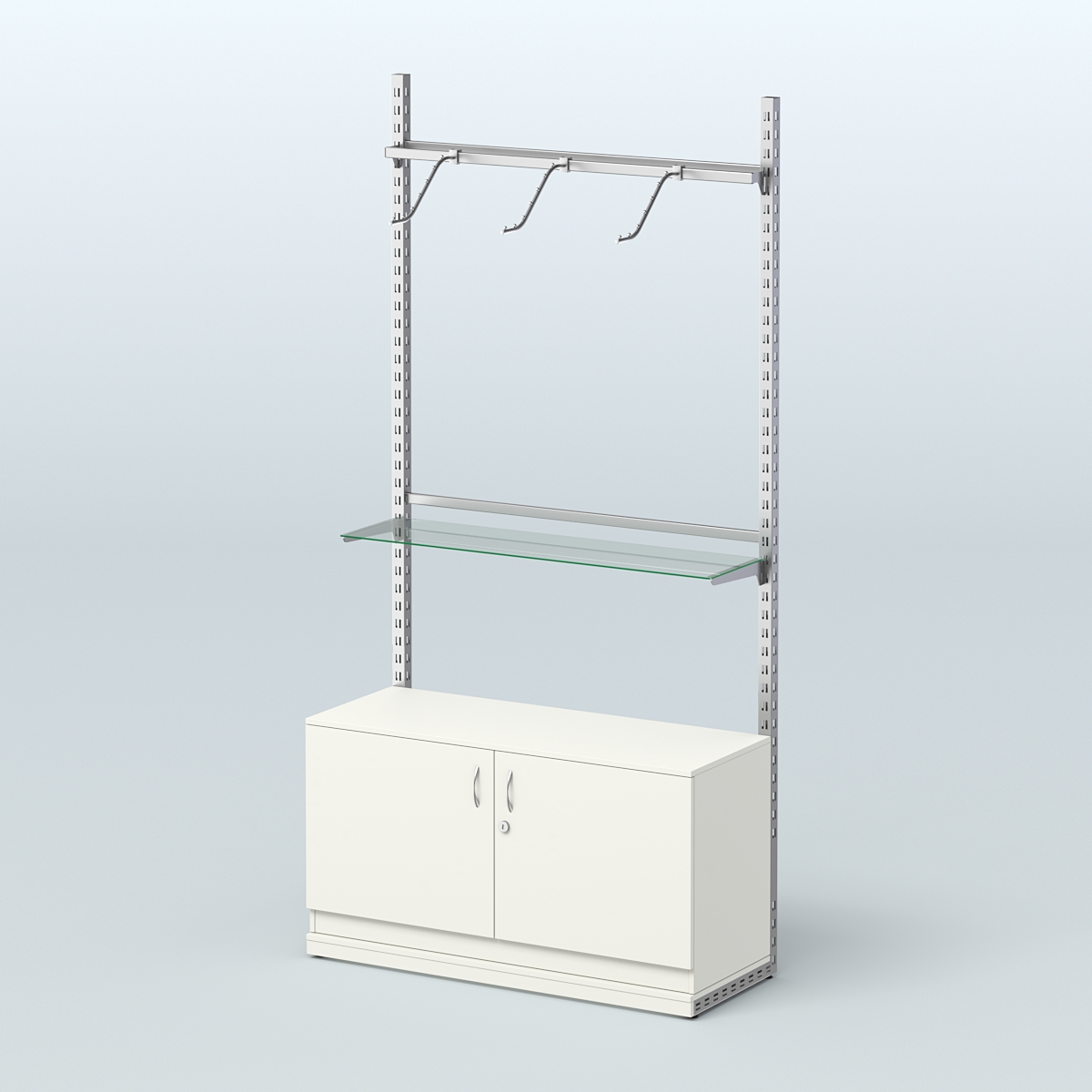 Система ЭЛЕГАНТ №6 без ДСП с тумбой T22 (1200 мм) Белый