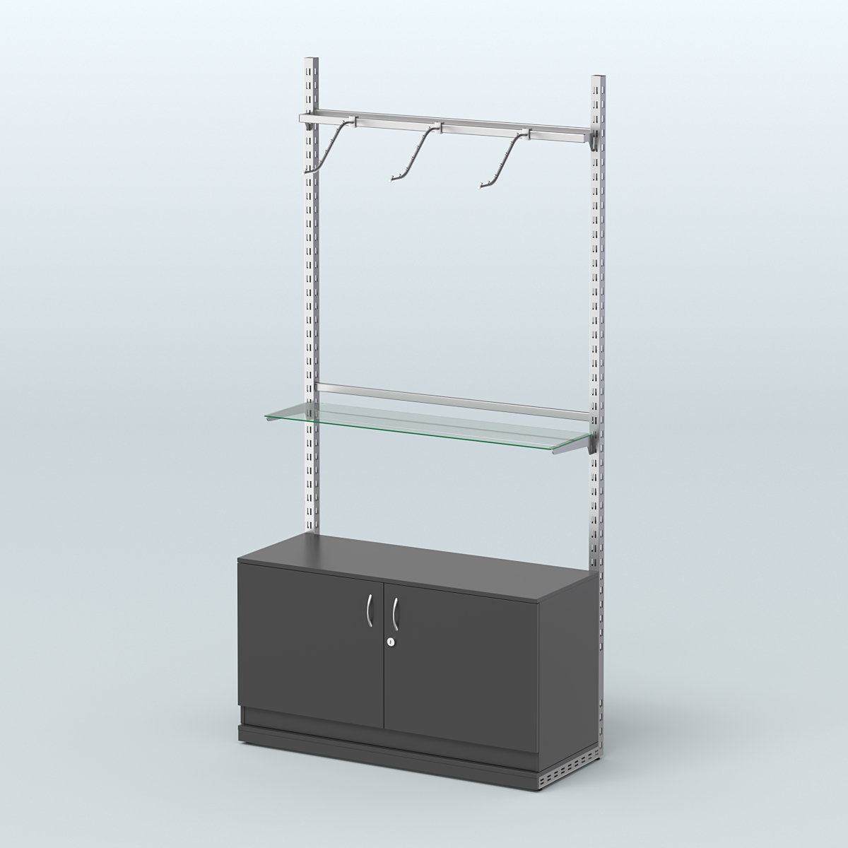 Система ЭЛЕГАНТ №6 без ДСП с тумбой T22 (1200 мм) Черный