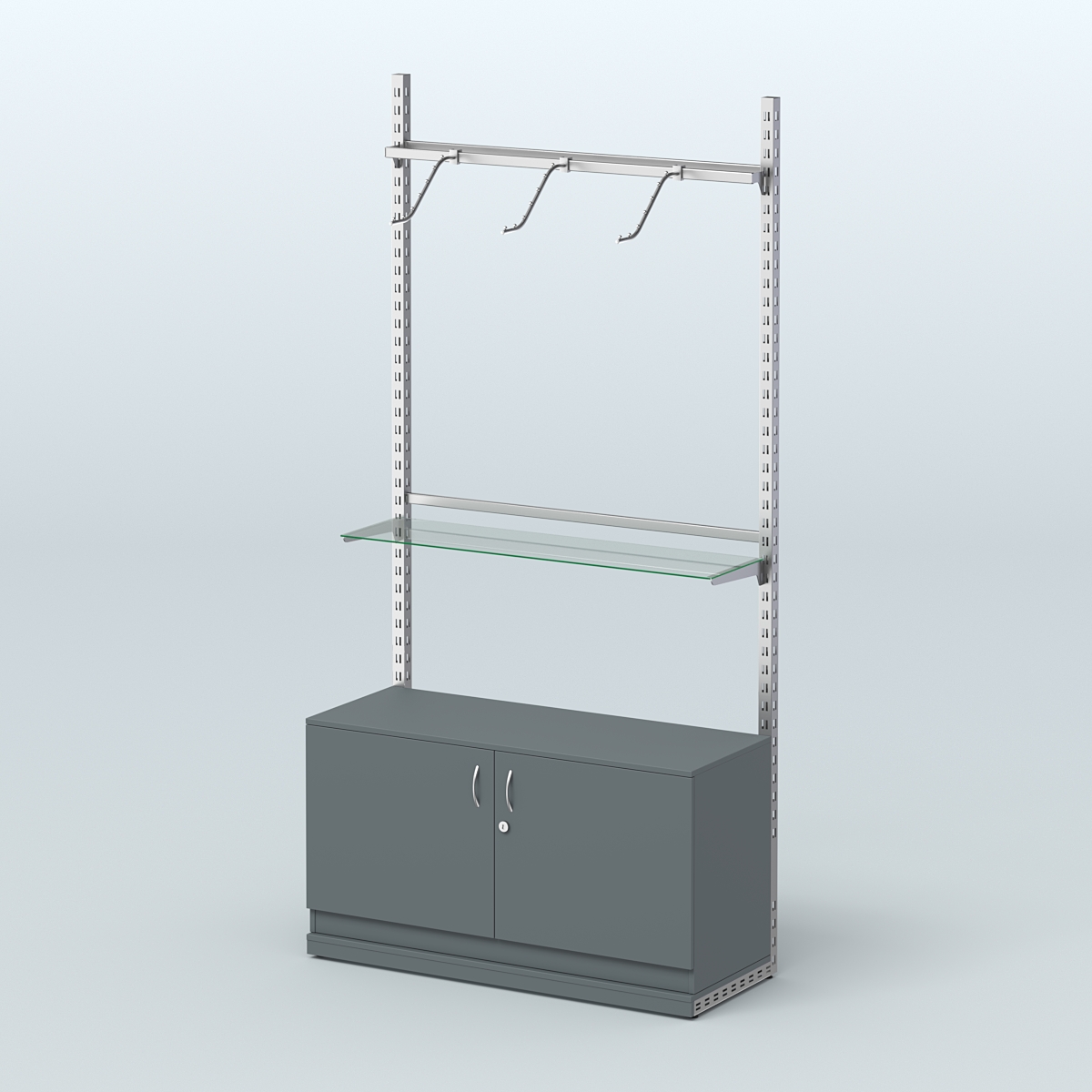 Система ЭЛЕГАНТ №6 без ДСП с тумбой T22 (1200 мм) Темно-Серый