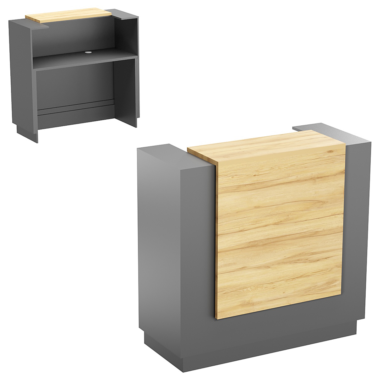 Ресепшен МОН №1 Темно-серый и Дуб Золотистый