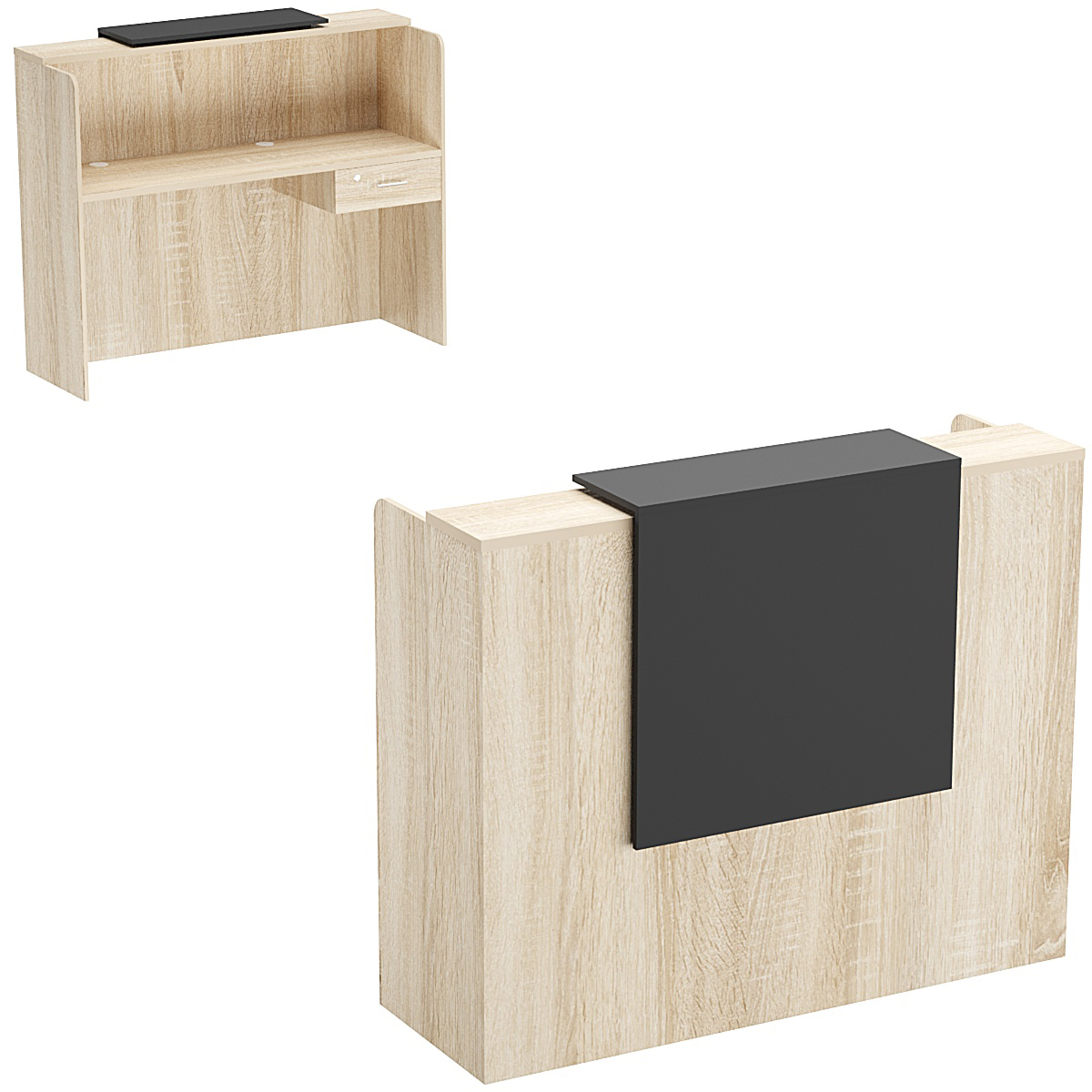 Ресепшен СОЛО №1А правосторонний Дуб Сонома + Черный