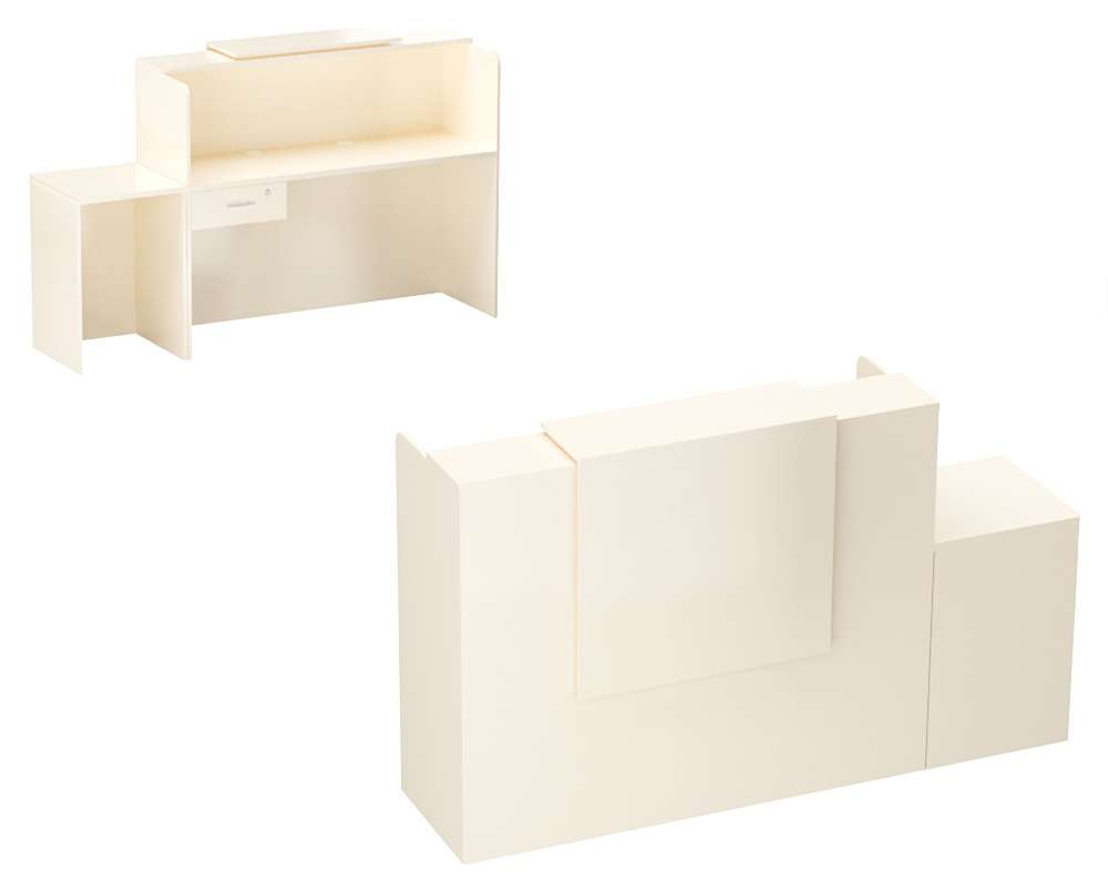 Ресепшен СОЛО №2Б левосторонний Крем Вайс