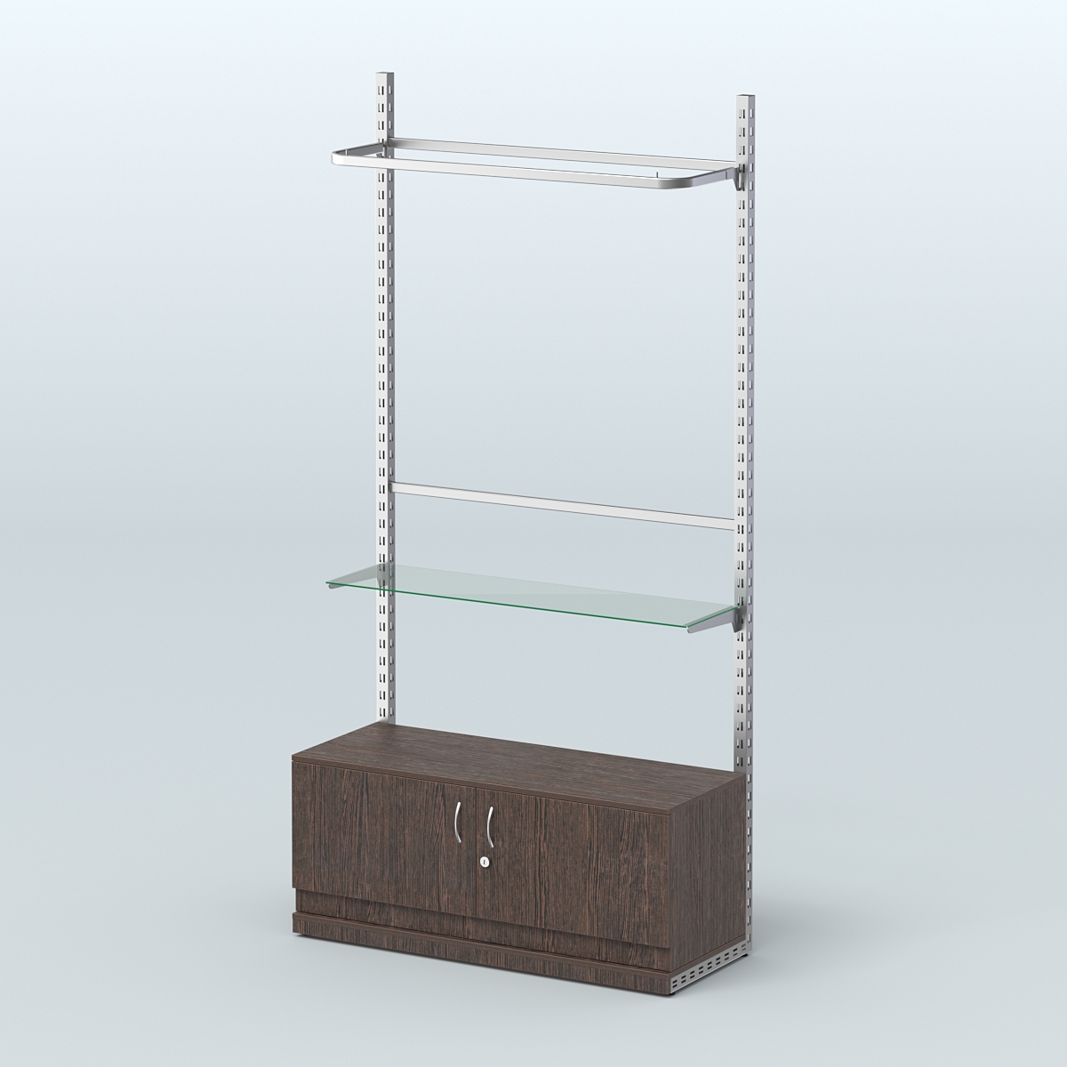 Система ЭЛЕГАНТ №7 без ДСП с тумбой T21 (1200 мм) Дуб Венге