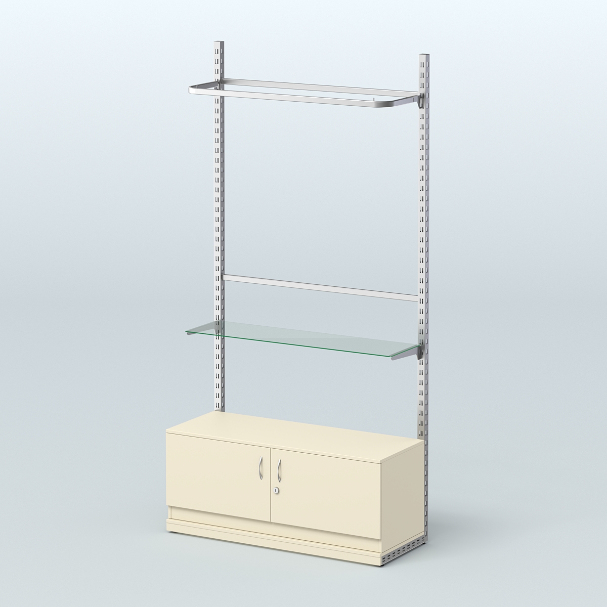 Система ЭЛЕГАНТ №7 без ДСП с тумбой T21 (1200 мм) Крем Вайс