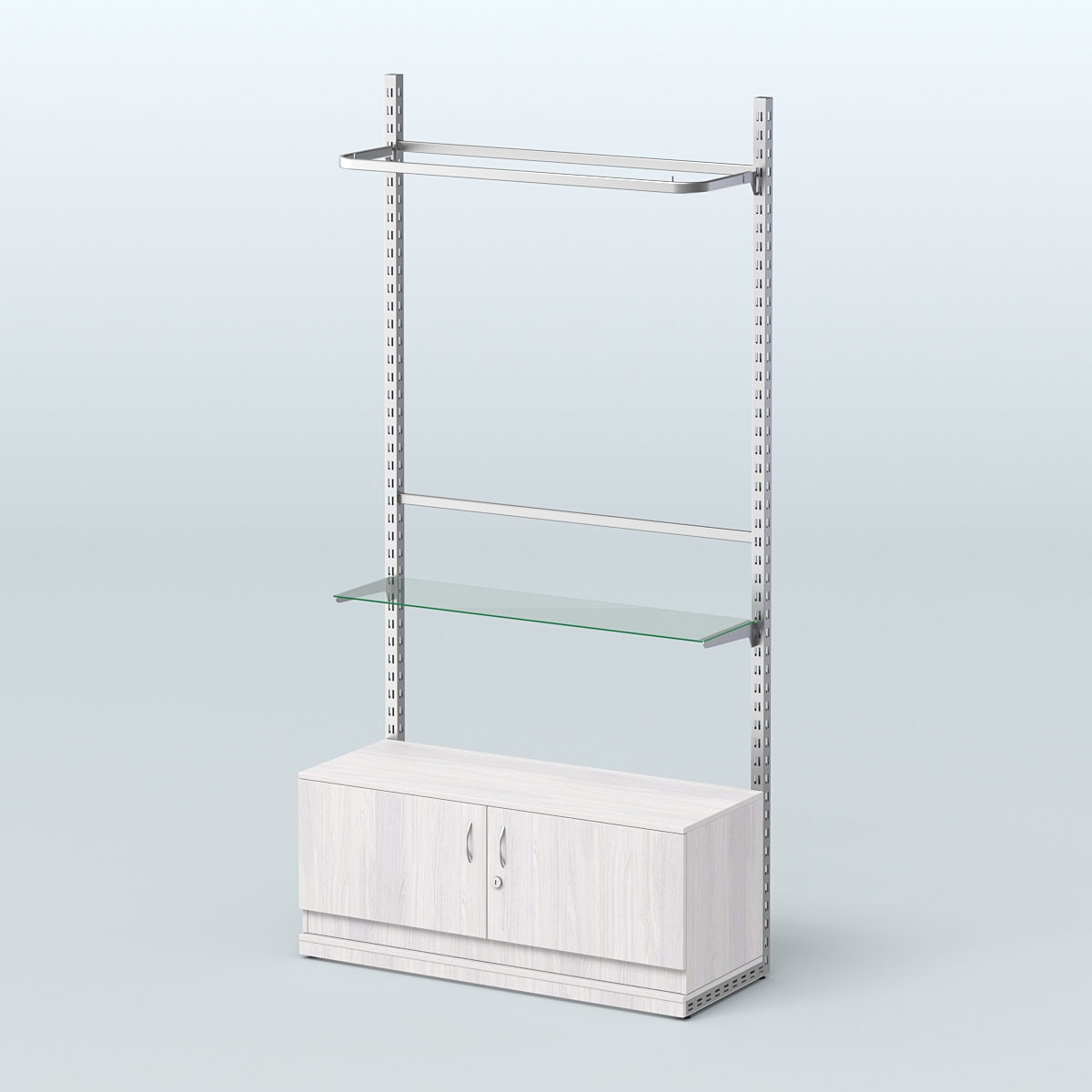 Система ЭЛЕГАНТ №7 без ДСП с тумбой T21 (1200 мм) Ясень Анкор светлый