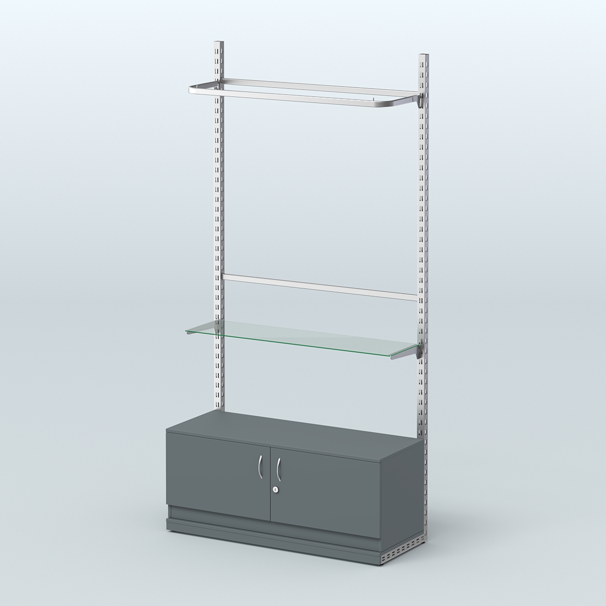 Система ЭЛЕГАНТ №7 без ДСП с тумбой T21 (1200 мм) Темно-Серый