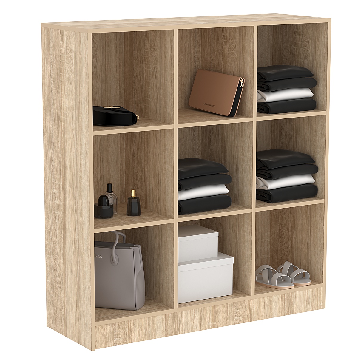 Стеллаж из ДСП серии Эконом №7А-1200 с 9-тью ячейками Дуб Сонома