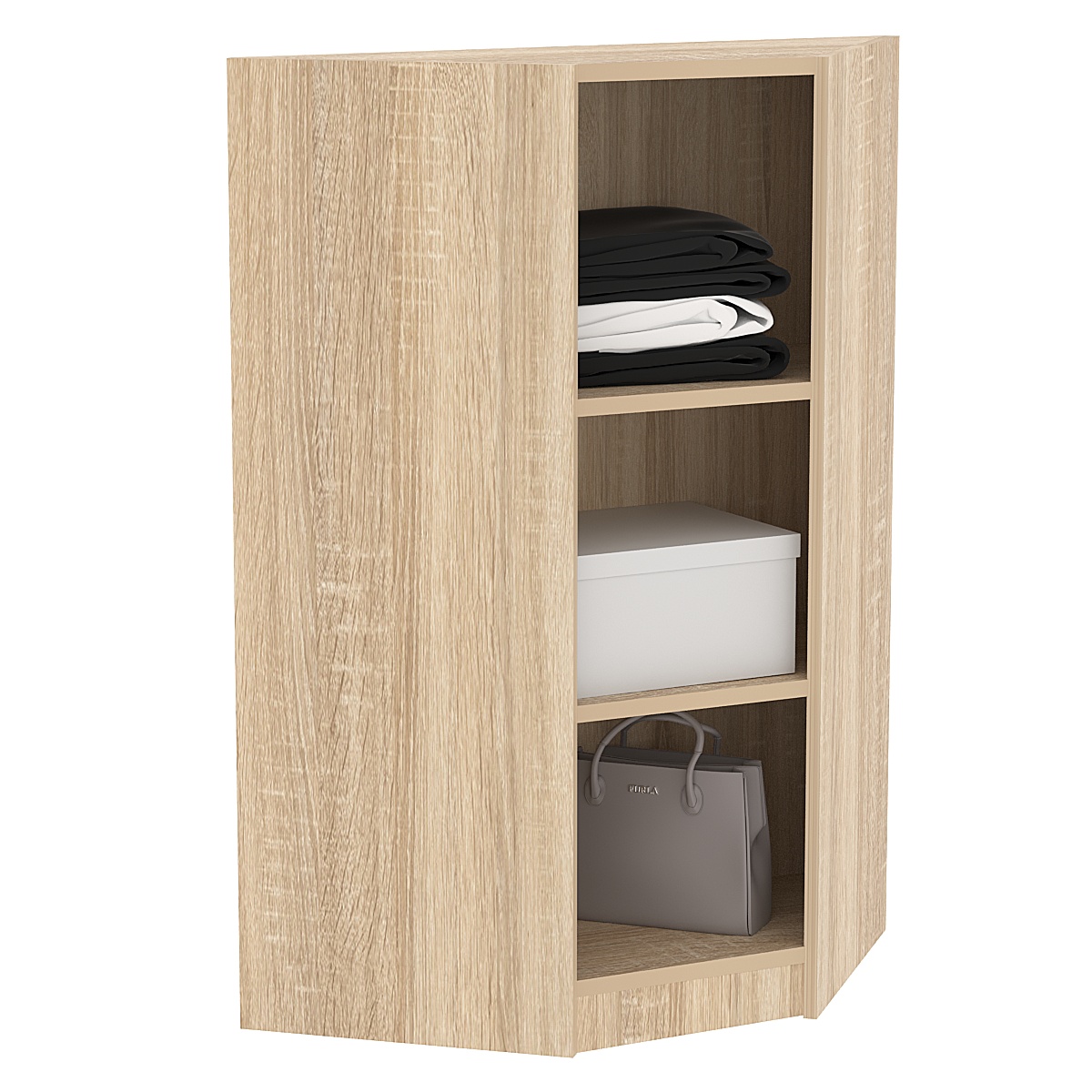 Стеллаж угловой из ДСП серии Эконом №7А-1У (внутренний угол) Дуб Сонома