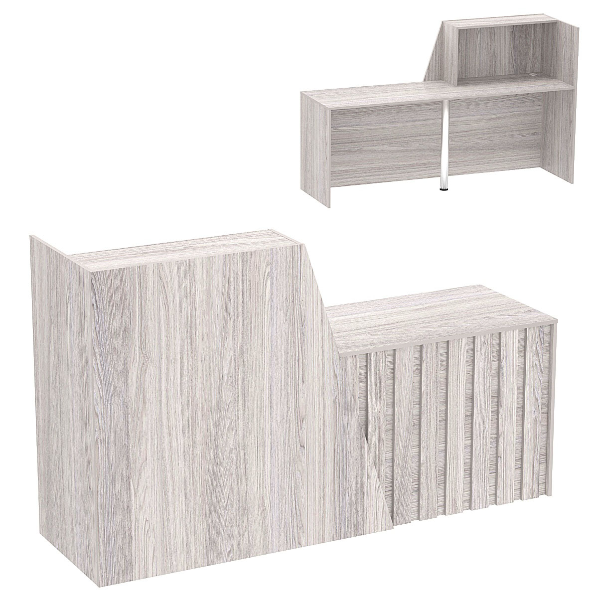 Стойка ресепшен ГРАУНД №2А правосторонняя Ясень Анкор светлый - U31104