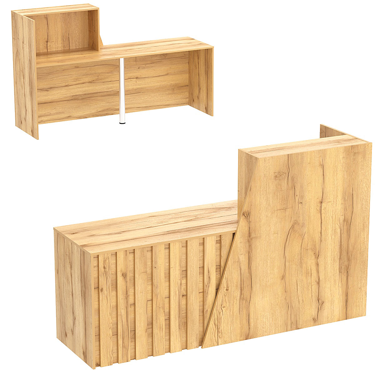 Стойка ресепшен ГРАУНД №2Б левосторонняя Дуб Золотистый